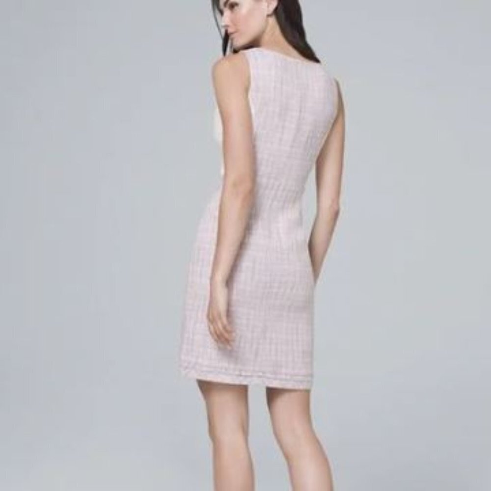 WHBM Pastel Tweed Panel A-Line Sleeveless Dress - Size 2 Petite - Picture 3 of 11
